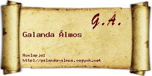 Galanda Álmos névjegykártya